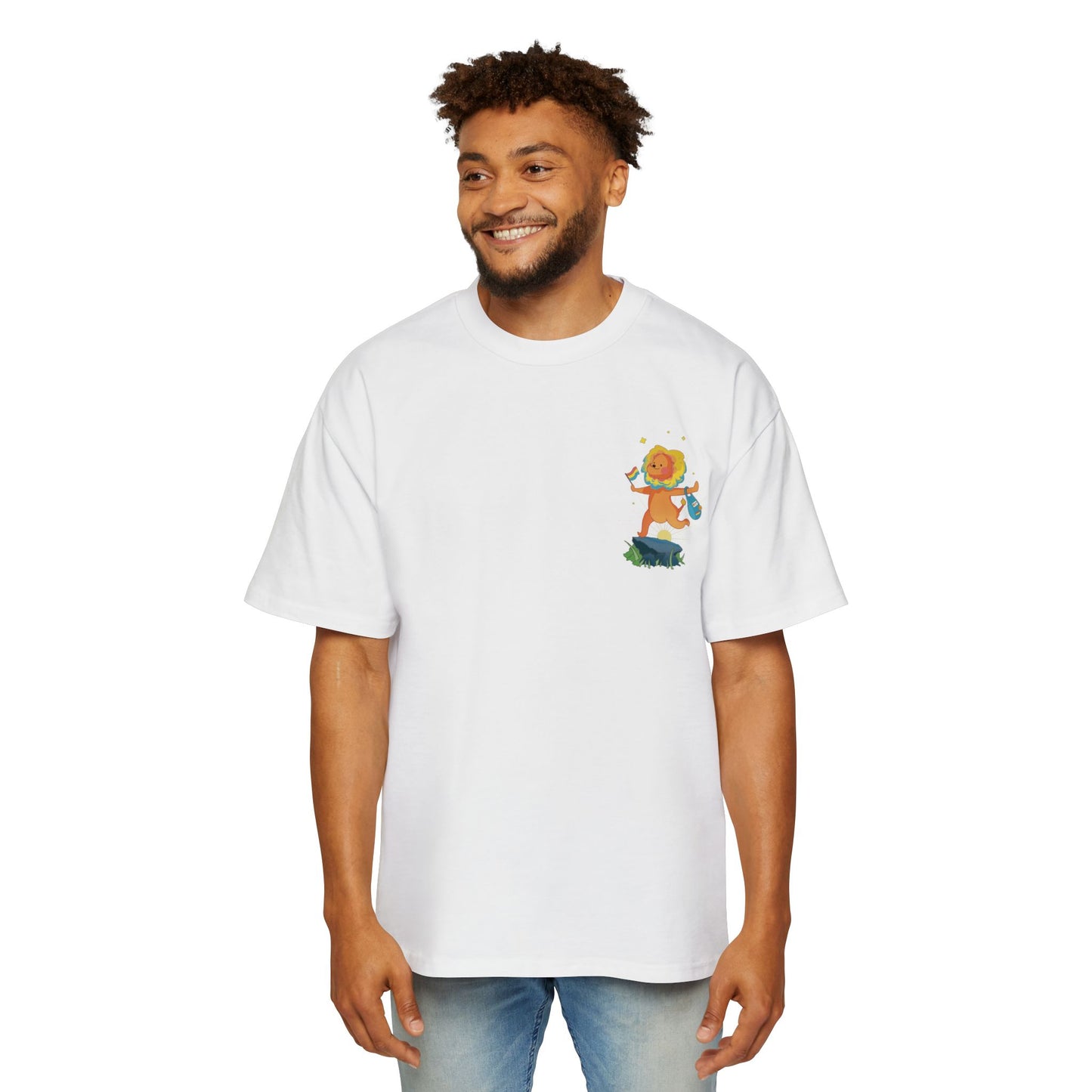 Badgie Oversized Heavy Drop Shoulder T-Shirt - Pansexual Lion "Barb" - Badgie.co