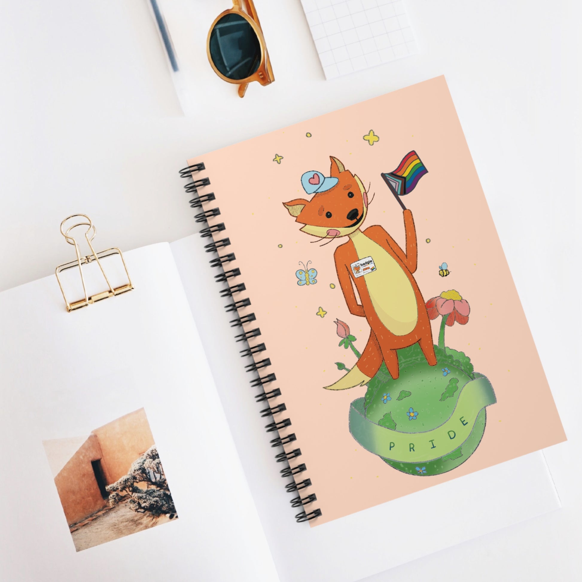 Badgie Spiral Notebook Ruled Lines - Pride Fox "Kit" - Badgie.co