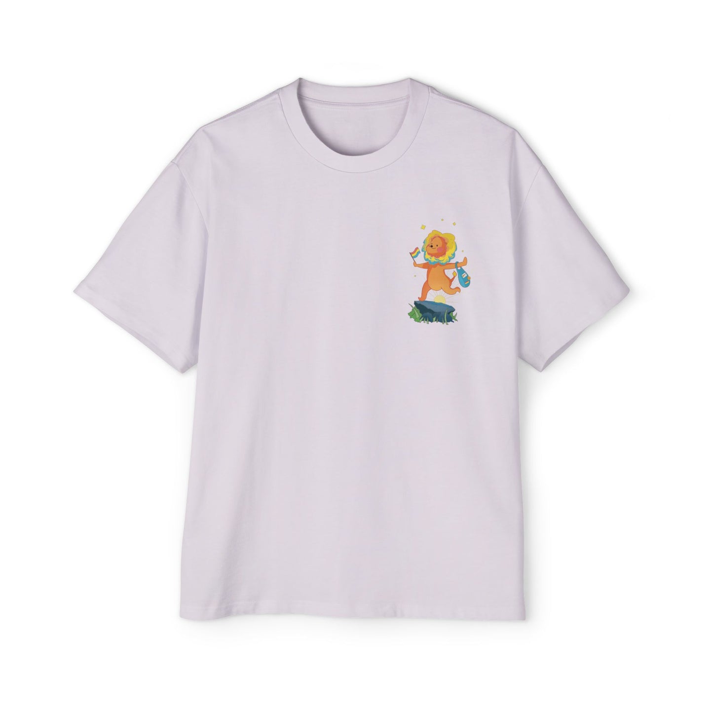 Badgie Oversized Heavy Drop Shoulder T-Shirt - Pansexual Lion "Barb" - Badgie.co
