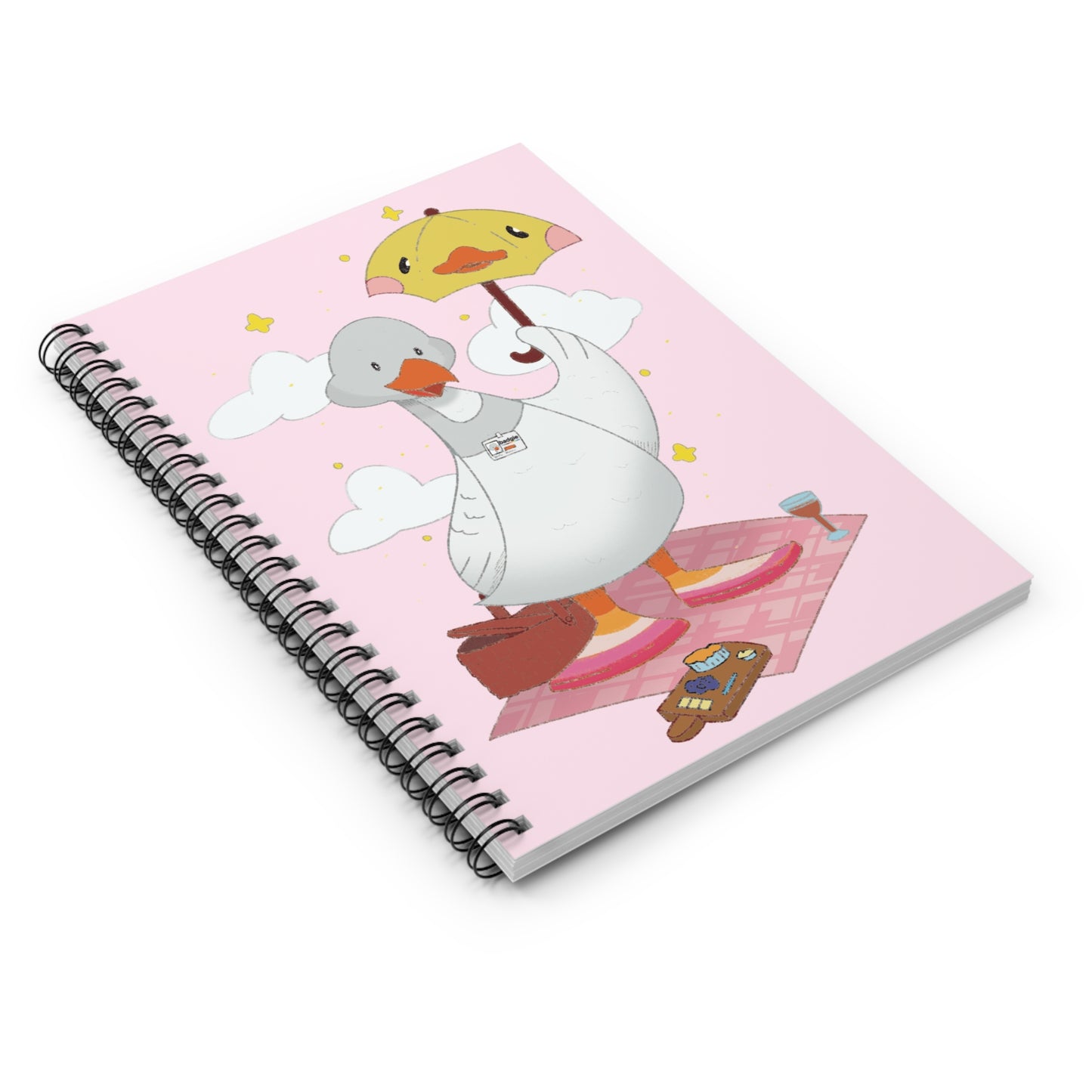 Badgie Spiral Notebook Ruled Lines - Lesbian Goose "Tula" - Badgie.co