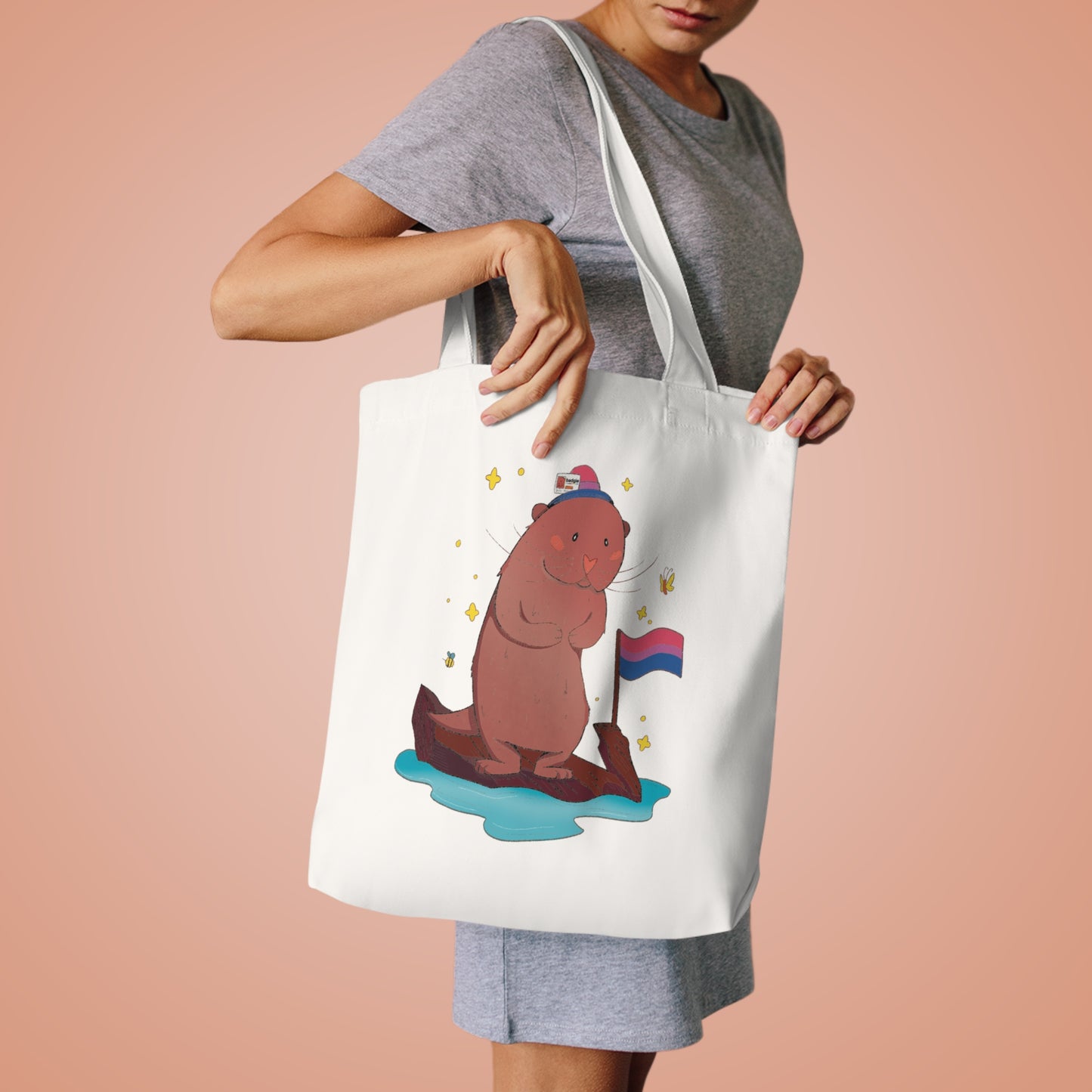 Badgie Tote Bag - Bisexual Otter "River" - Badgie.co