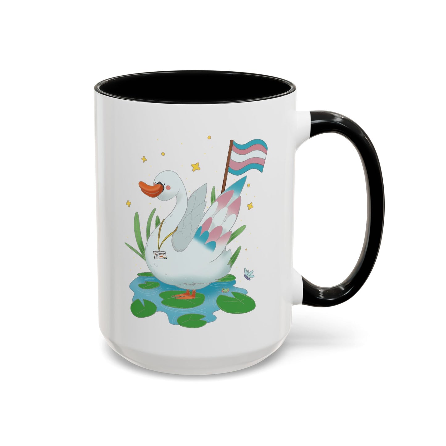 Badgie Ceramic Coffee Mug - Trans Swan “Tundra” - Badgie.co
