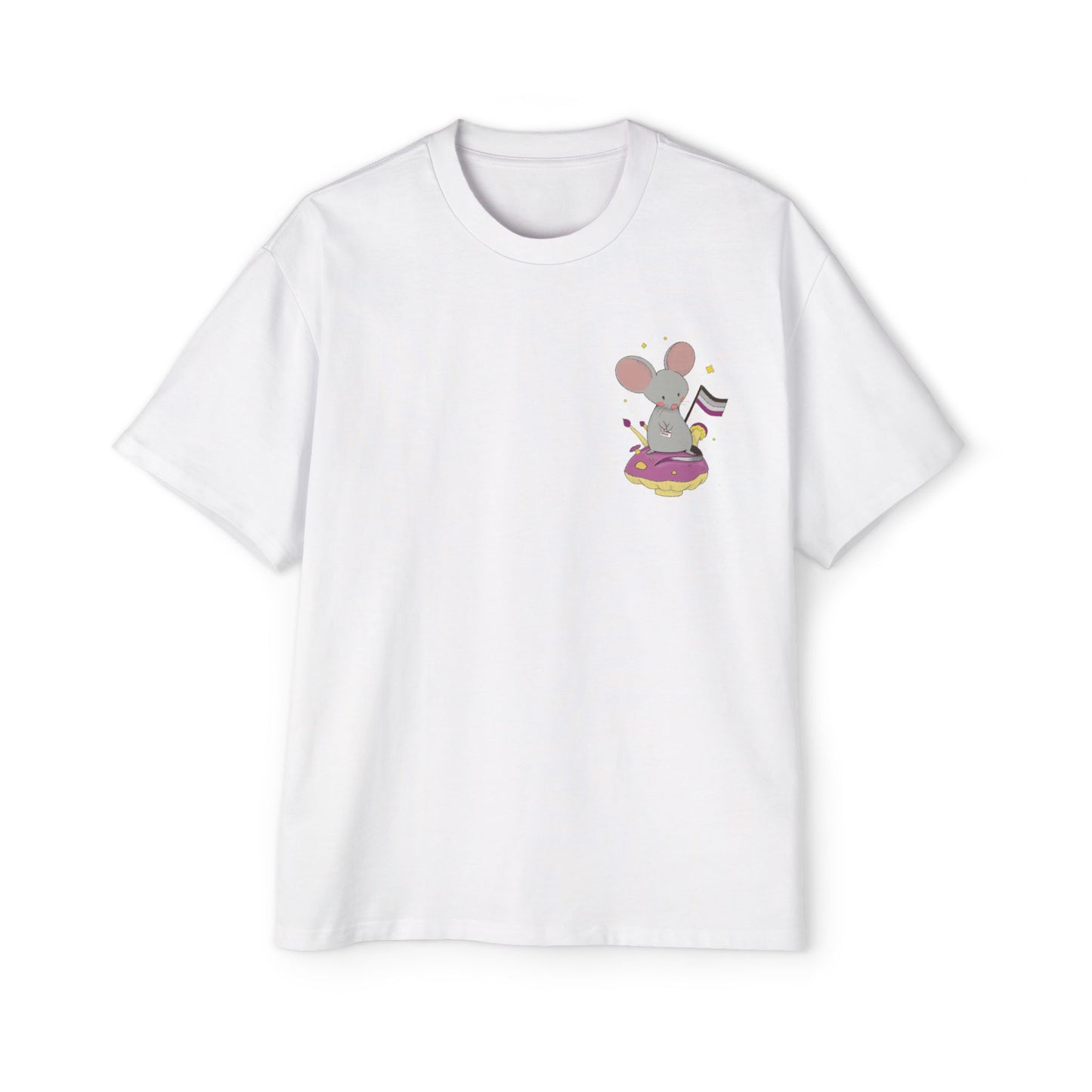 Badgie Oversized Heavy Drop Shoulder T-Shirt - Asexual Mouse "Roan" - Badgie.co