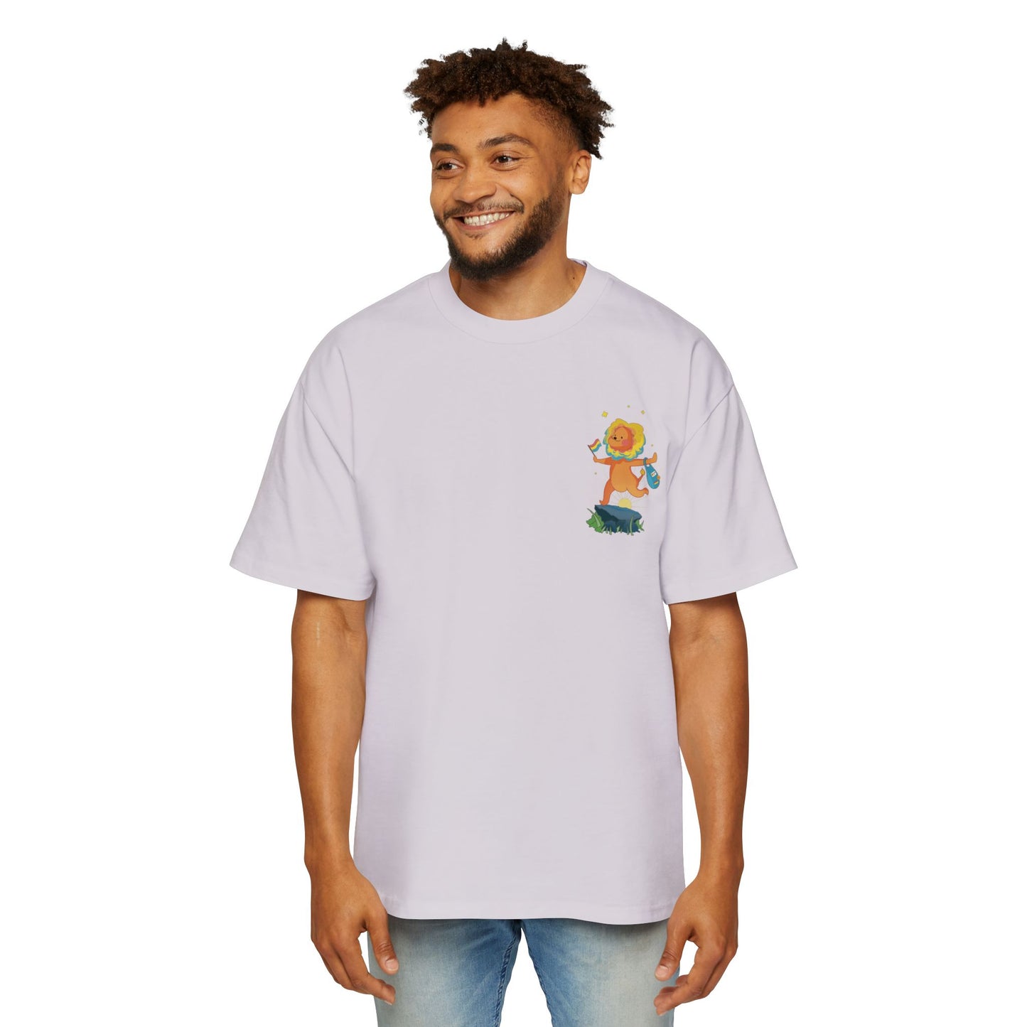 Badgie Oversized Heavy Drop Shoulder T-Shirt - Pansexual Lion "Barb" - Badgie.co