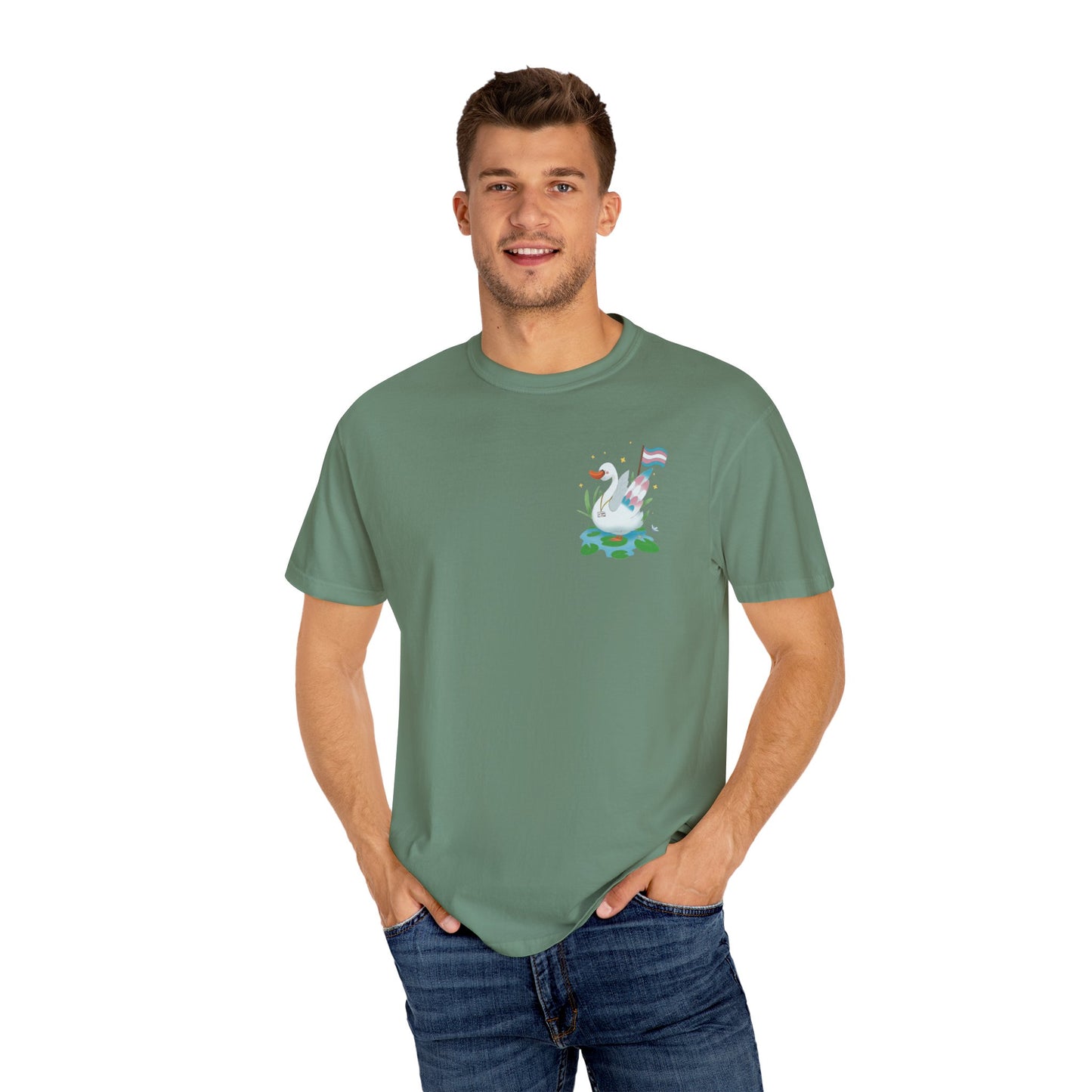 Badgie T-Shirt - Trans Swan “Tundra” - Badgie.co