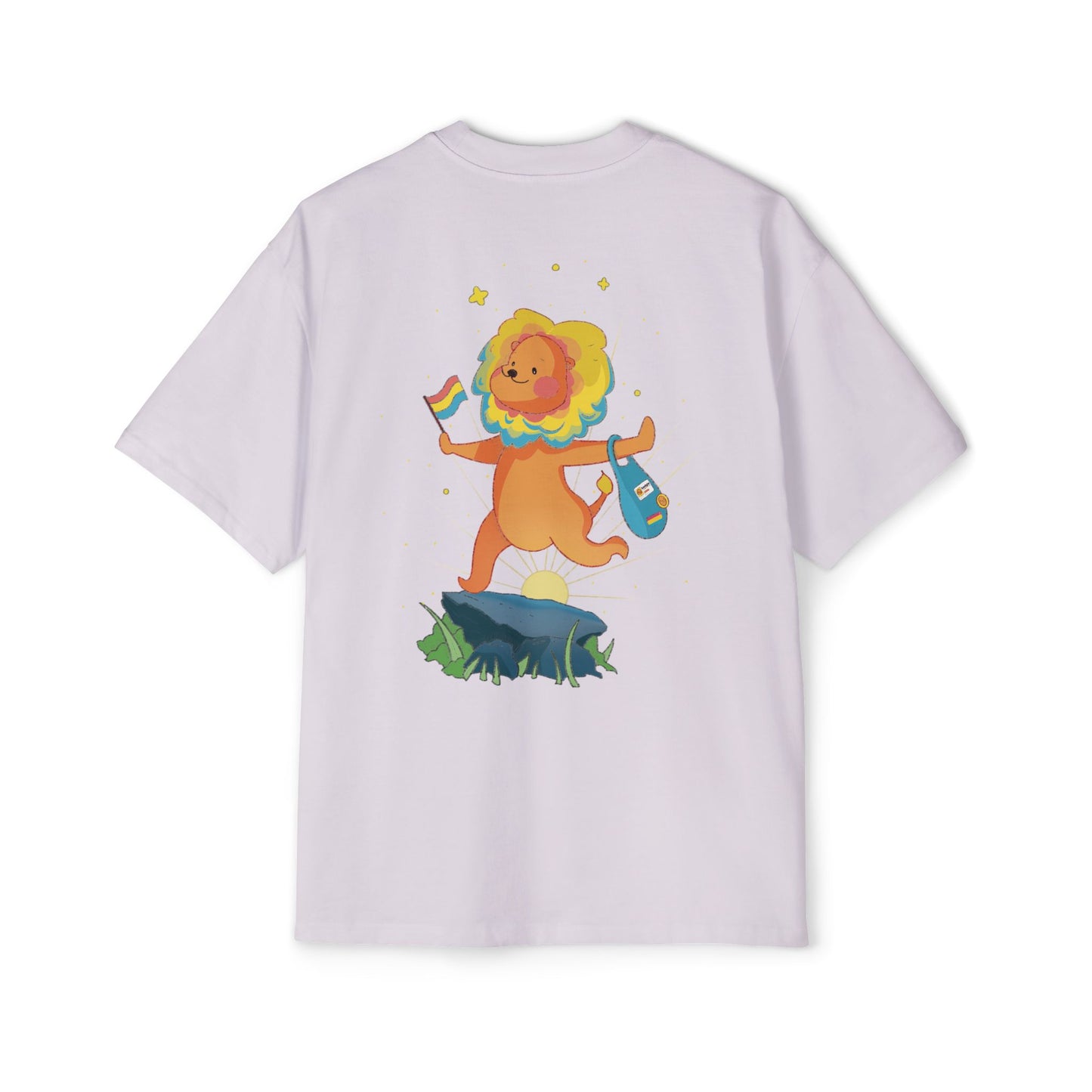Badgie Oversized Heavy Drop Shoulder T-Shirt - Pansexual Lion "Barb" - Badgie.co