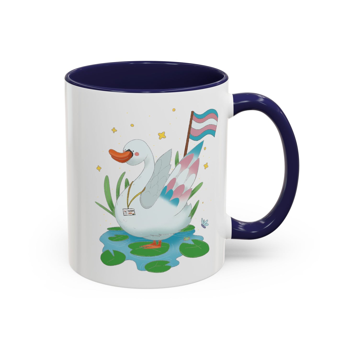 Badgie Ceramic Coffee Mug - Trans Swan “Tundra” - Badgie.co