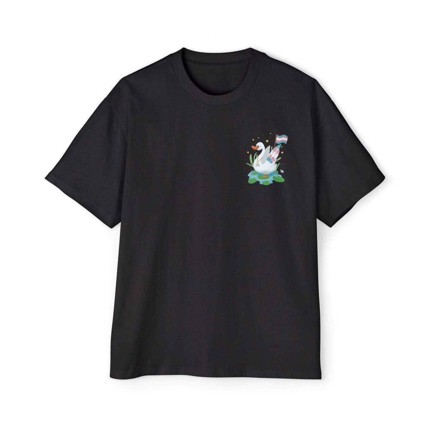 Badgie Oversized Heavy Drop Shoulder T-Shirt - Trans Swan "Tundra" - Badgie.co