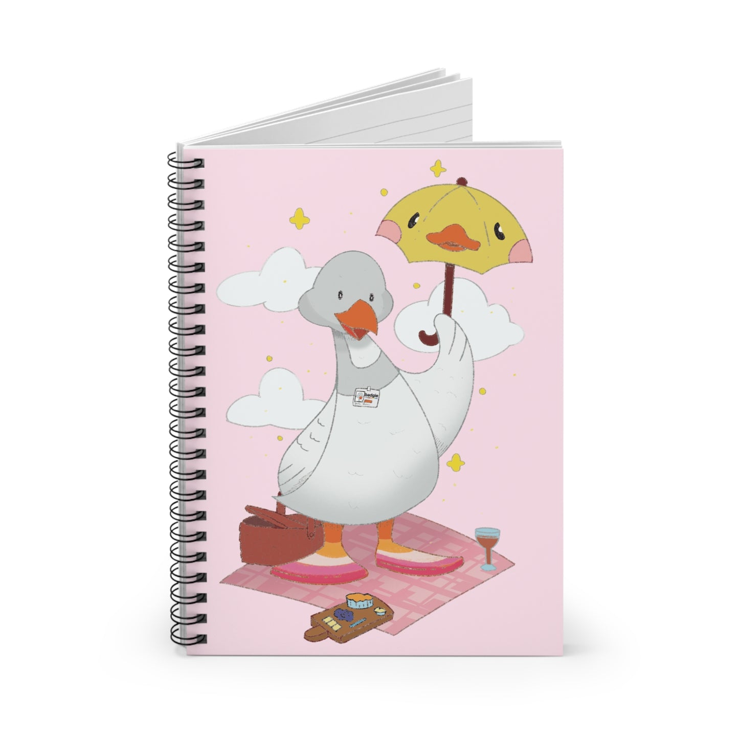 Badgie Spiral Notebook Ruled Lines - Lesbian Goose "Tula" - Badgie.co
