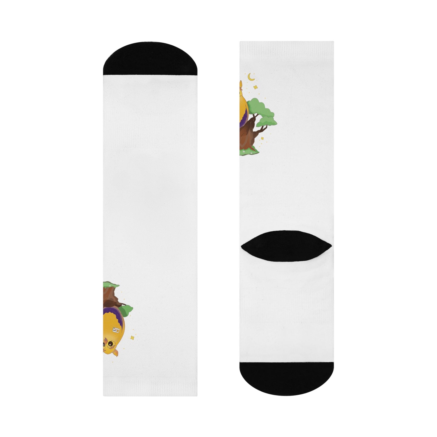 Badgie Crew Socks White - Intersex Owl "Albert" - Badgie.co
