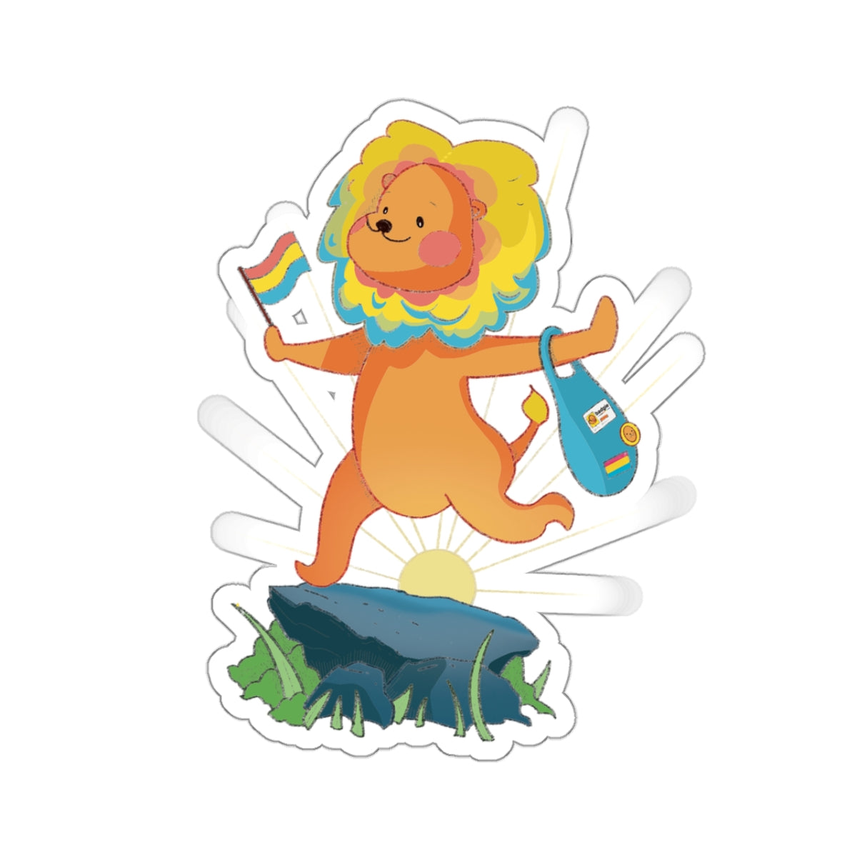Kiss-Cut Stickers - Pansexual Lion "Barb" - Badgie.co