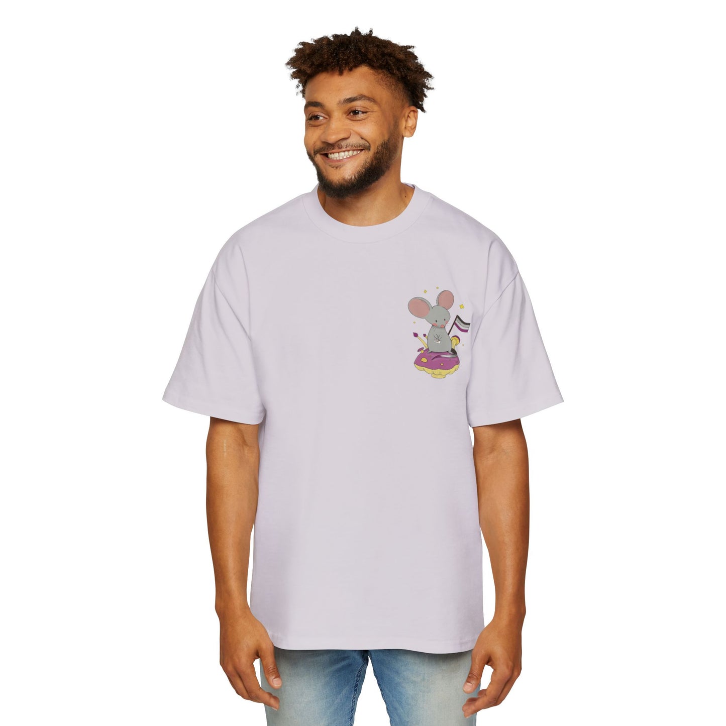 Badgie Oversized Heavy Drop Shoulder T-Shirt - Asexual Mouse "Roan" - Badgie.co