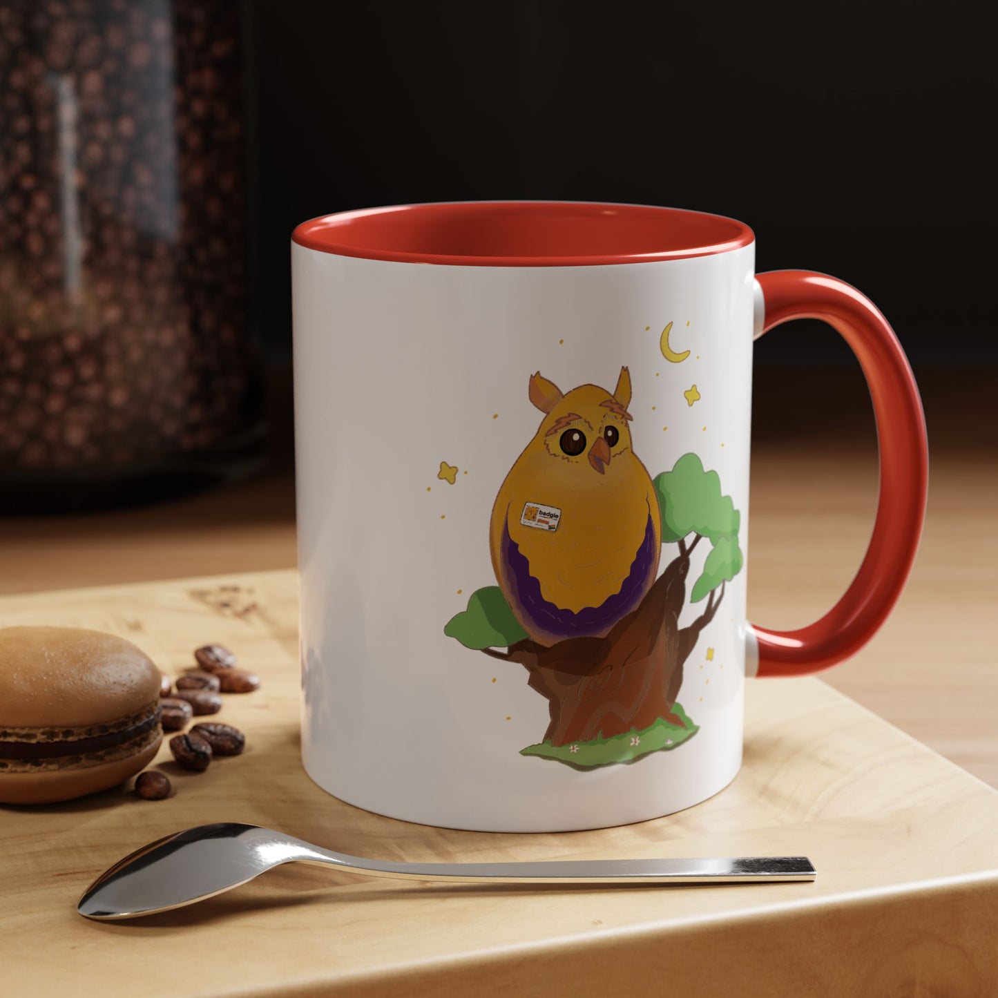 Badgie Ceramic Coffee Mug - Intersex Owl “Albert” - Badgie.co