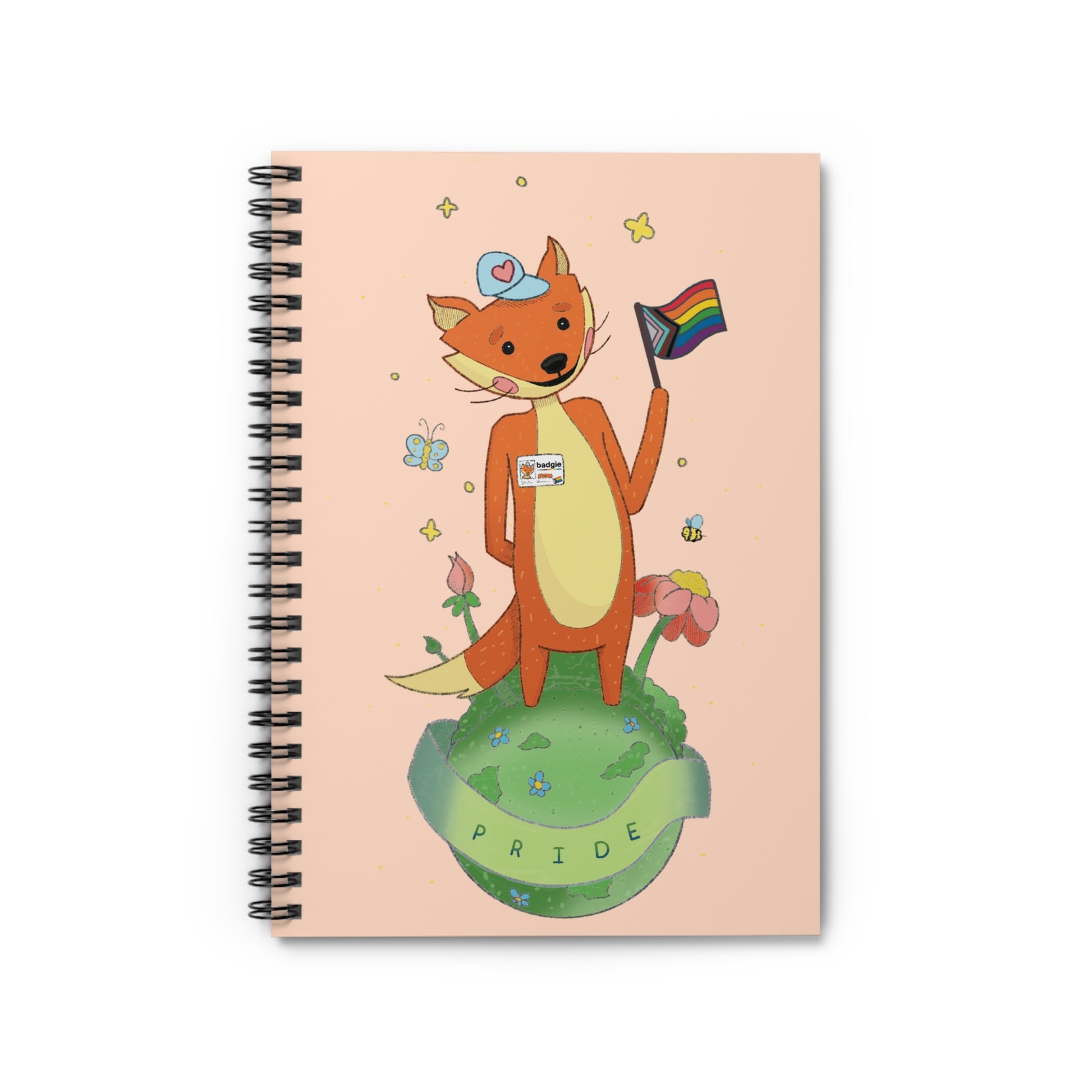 Badgie Spiral Notebook Ruled Lines - Pride Fox "Kit" - Badgie.co