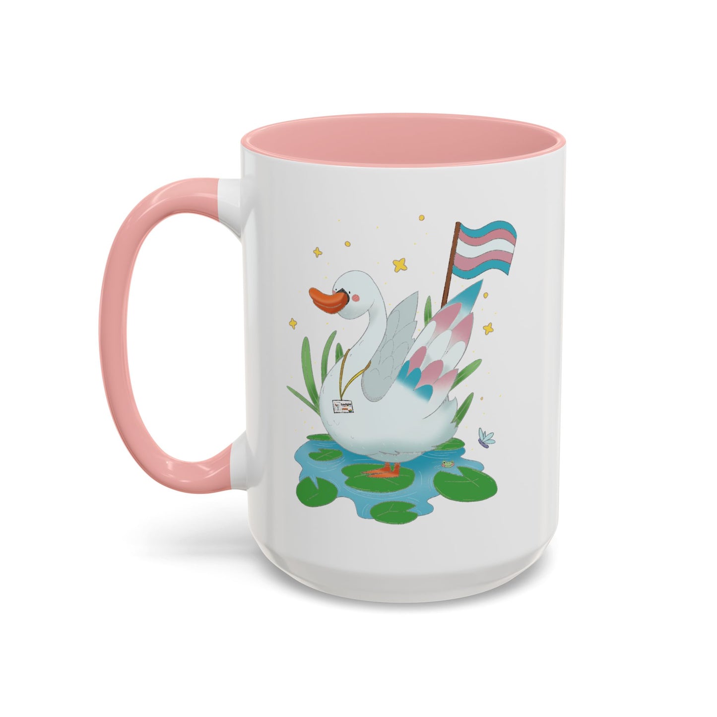 Badgie Ceramic Coffee Mug - Trans Swan “Tundra” - Badgie.co