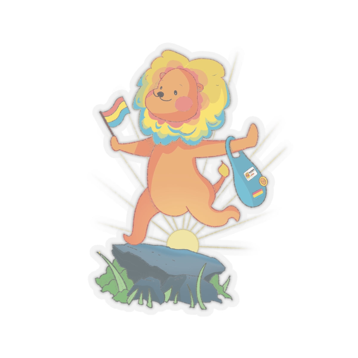 Kiss-Cut Stickers - Pansexual Lion "Barb" - Badgie.co