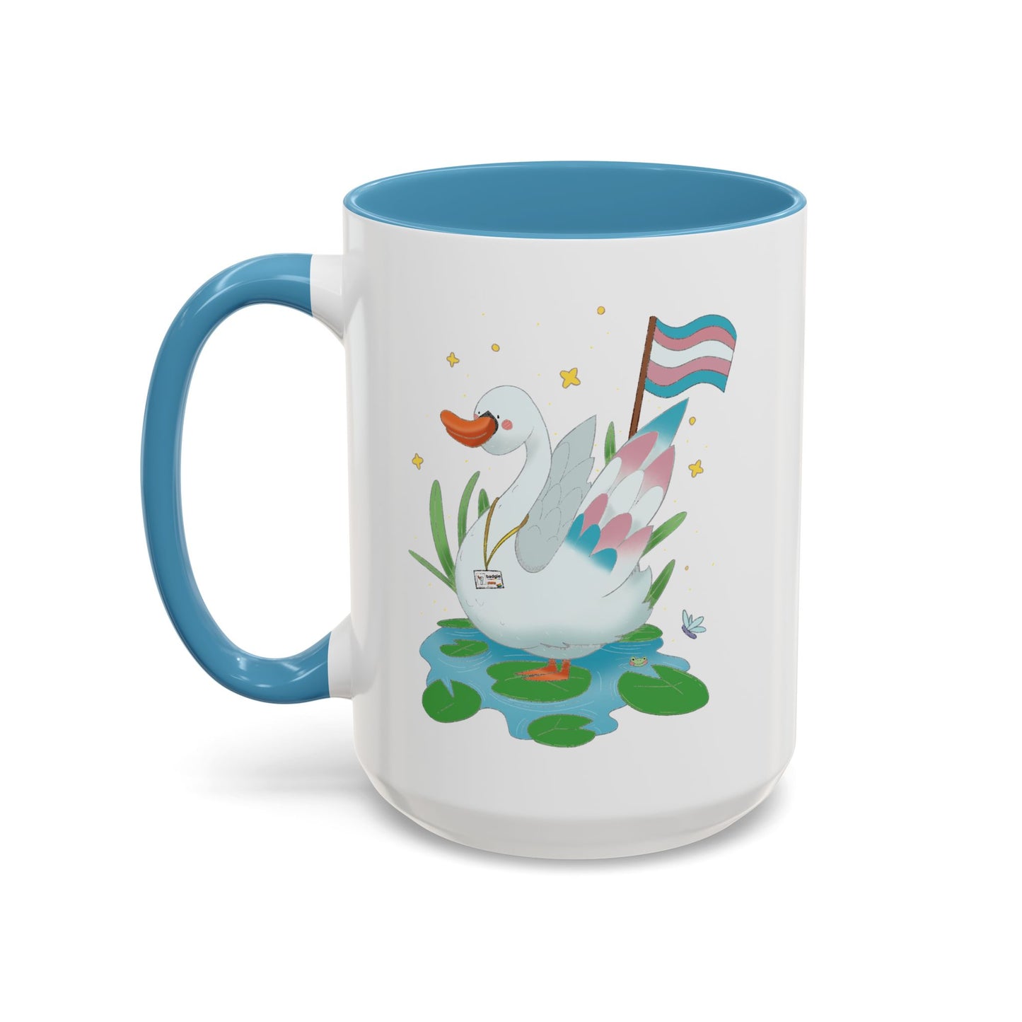 Badgie Ceramic Coffee Mug - Trans Swan “Tundra” - Badgie.co
