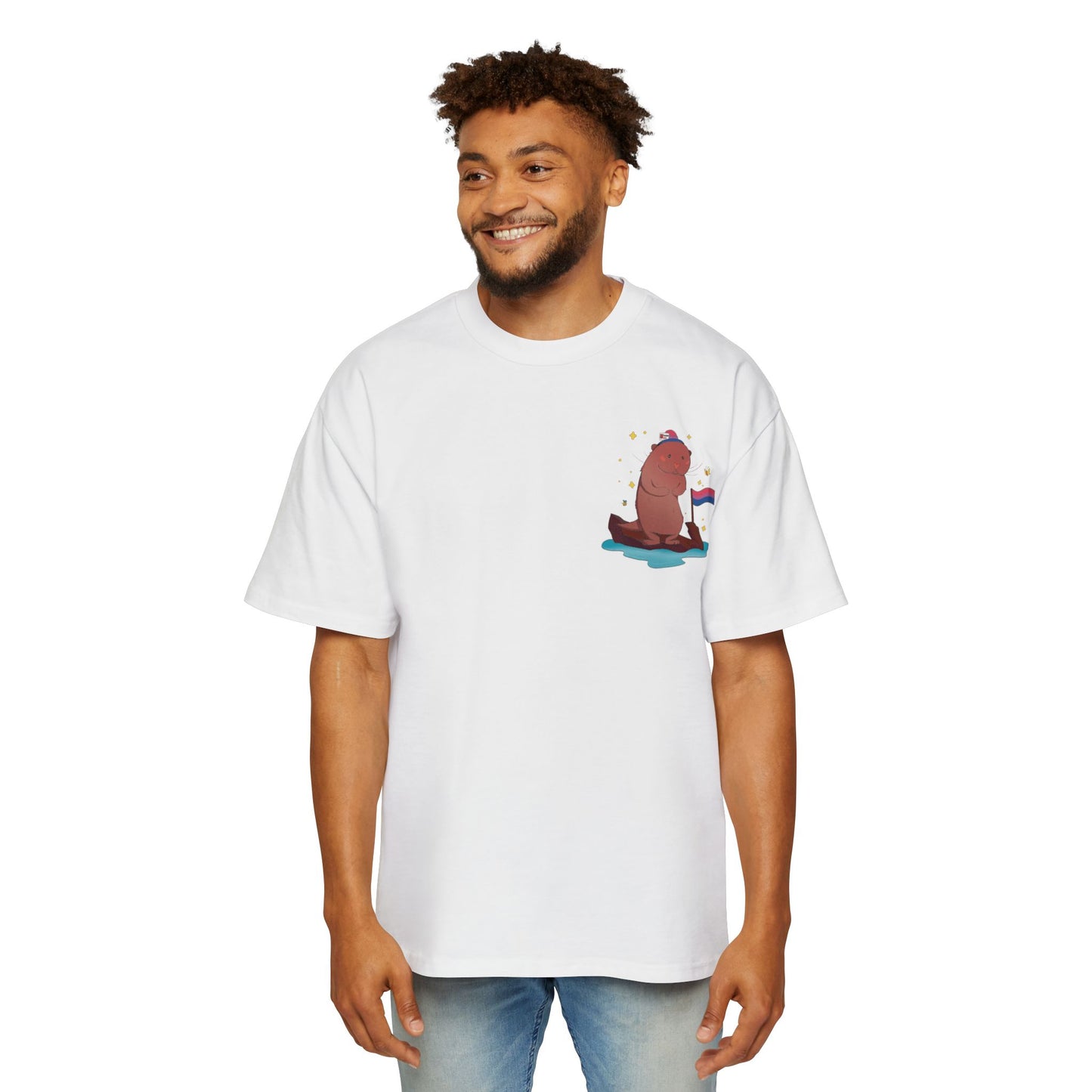 Badgie Oversized Heavy Drop Shoulder T-Shirt - Bisexual Otter "River" - Badgie.co