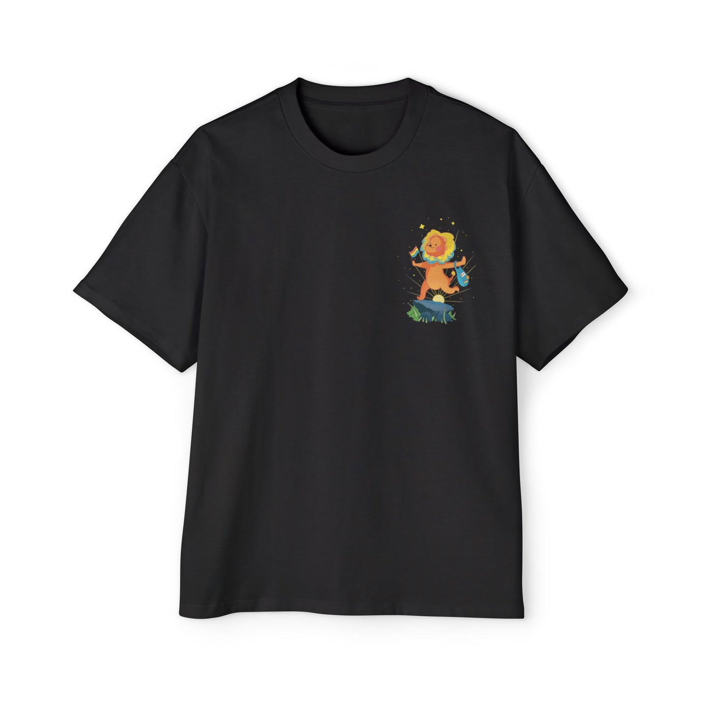 Badgie Oversized Heavy Drop Shoulder T-Shirt - Pansexual Lion "Barb" - Badgie.co