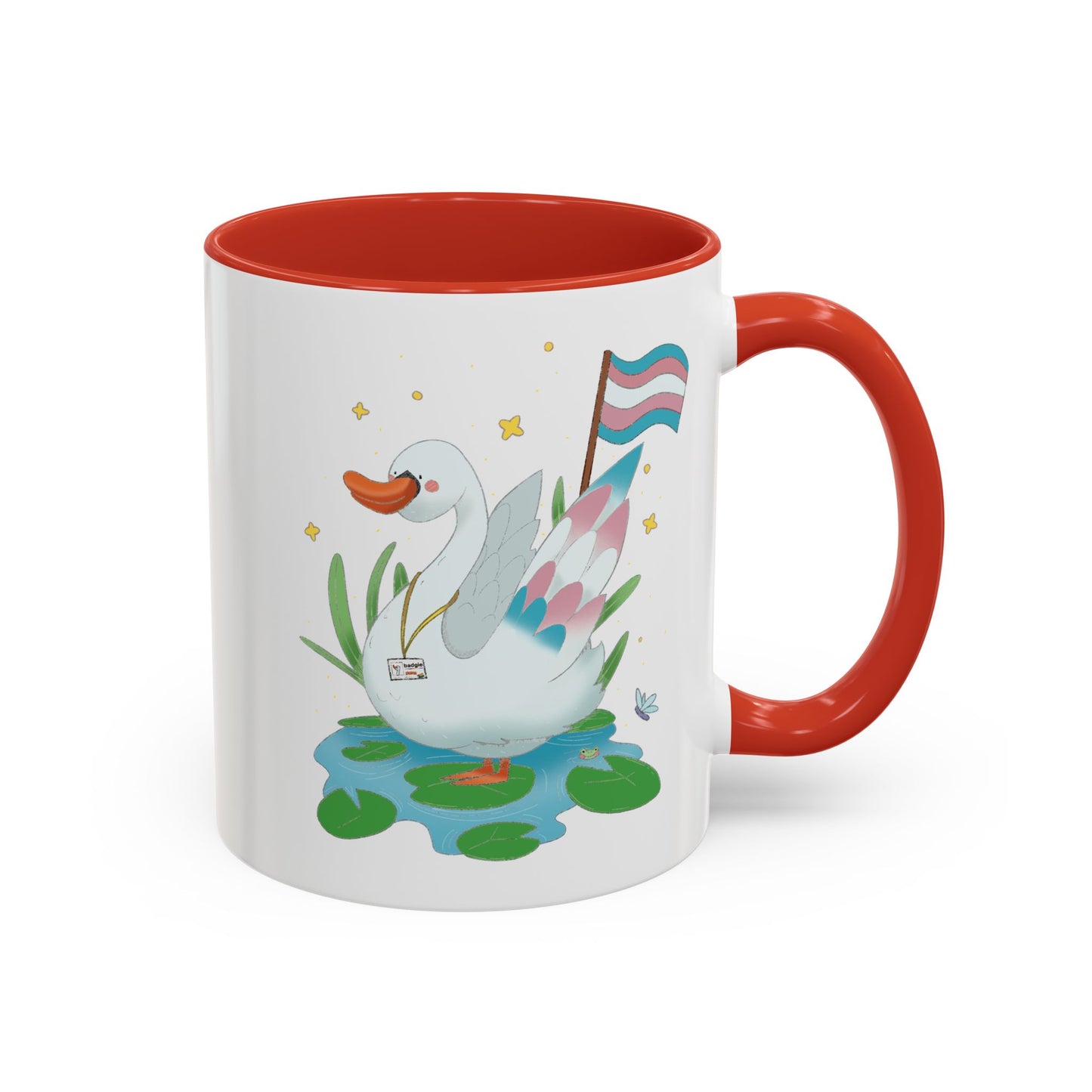 Badgie Ceramic Coffee Mug - Trans Swan “Tundra” - Badgie.co