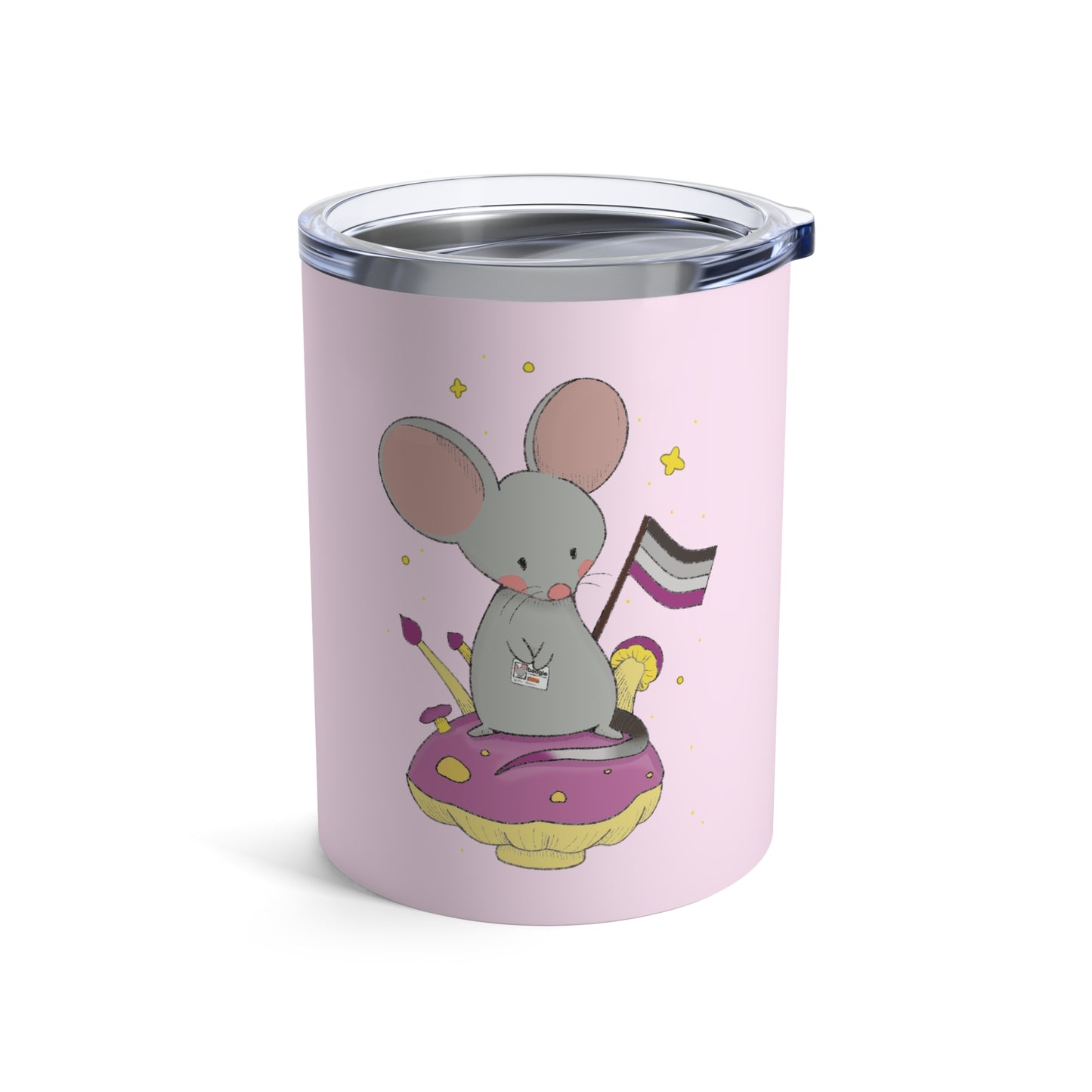 Badgie Coffee Tumbler 10oz/295mL - Asexual Mouse "Roan" - Badgie.co