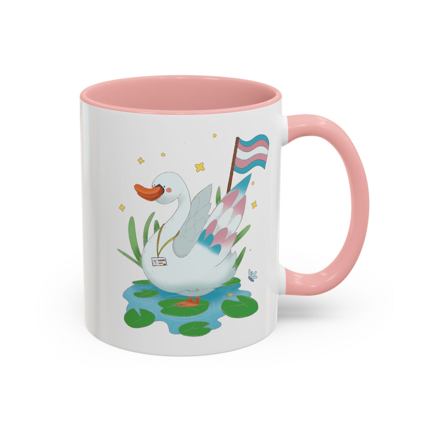 Badgie Ceramic Coffee Mug - Trans Swan “Tundra” - Badgie.co