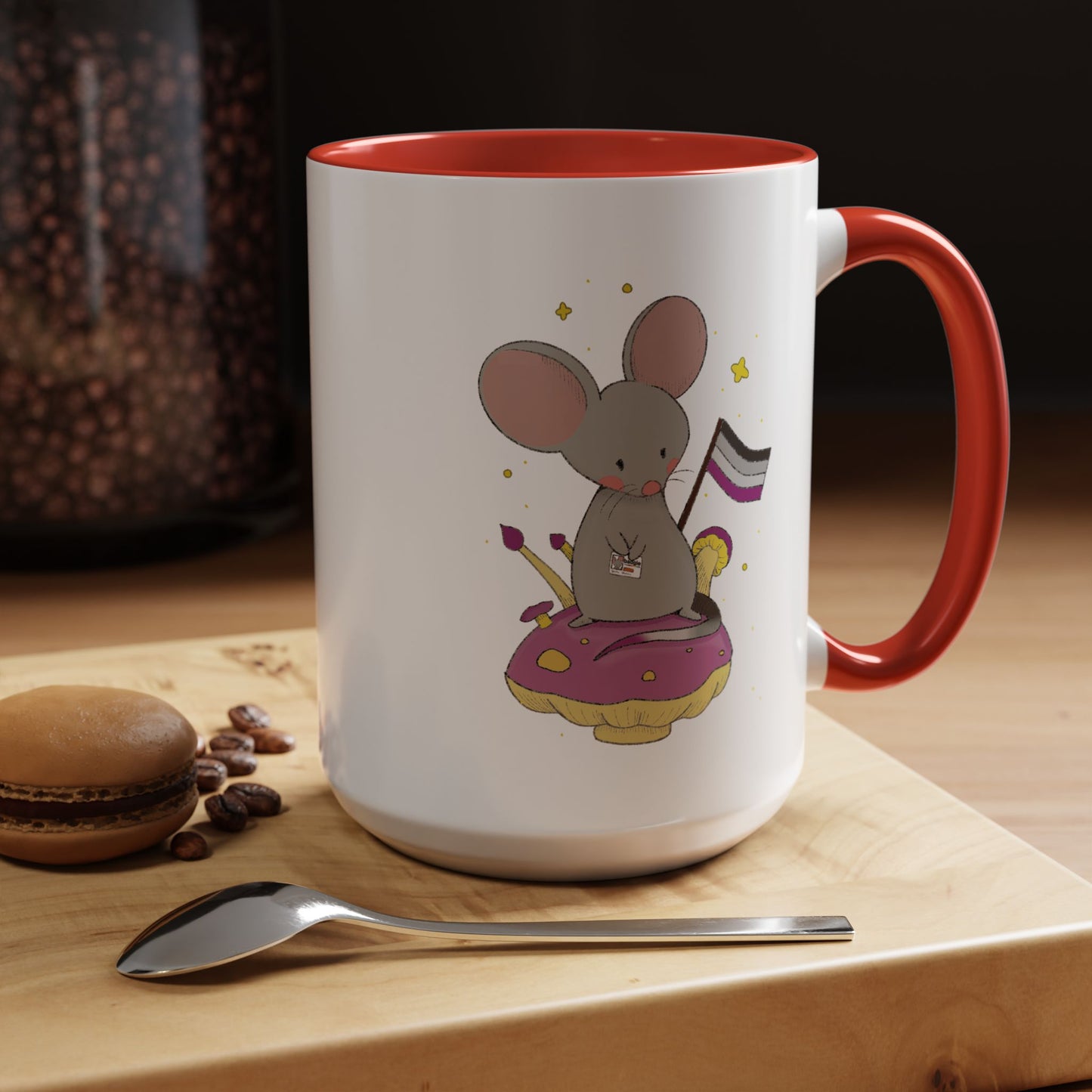 Badgie Ceramic Coffee Mug - Asexual Mouse "Roan" - Badgie.co
