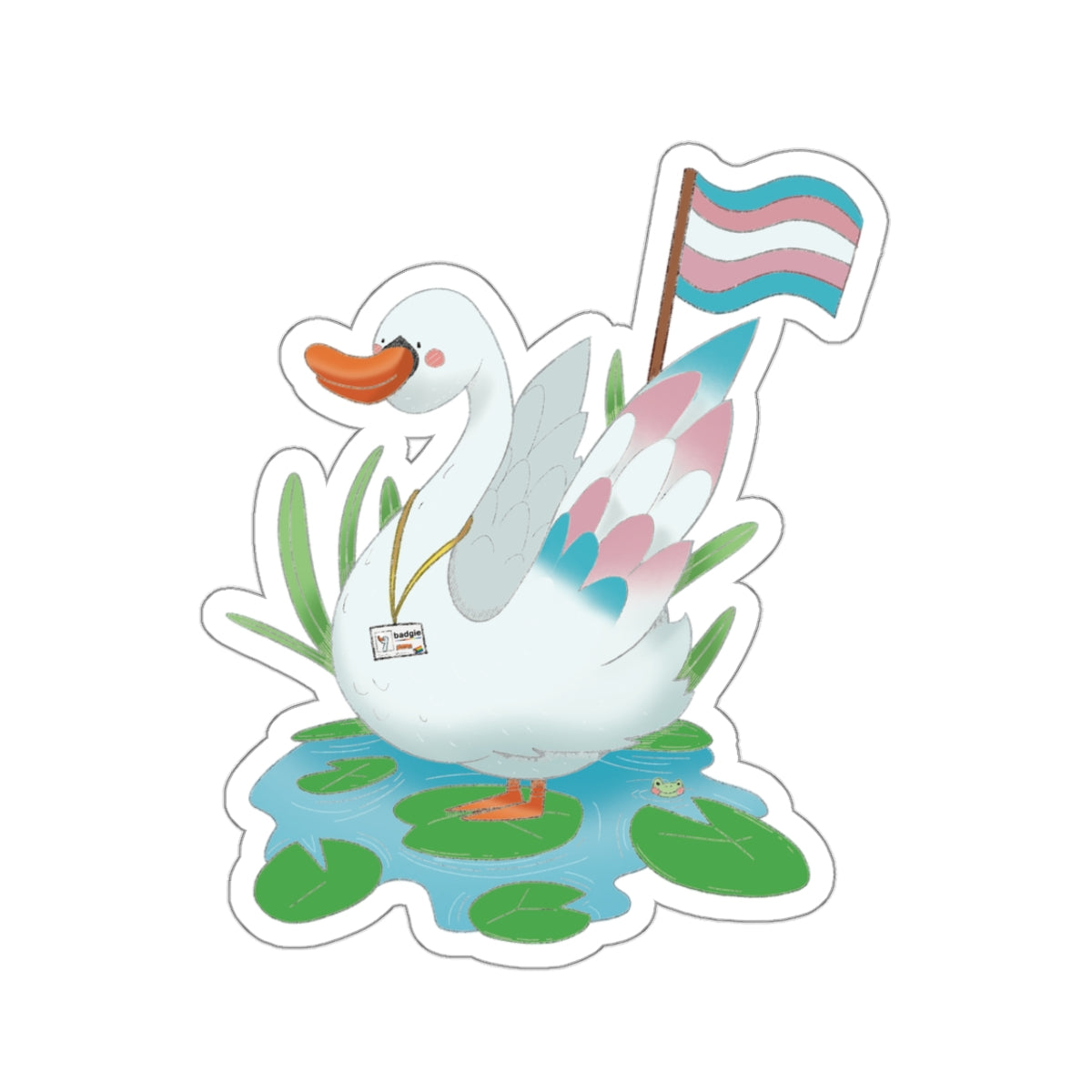 Kiss-Cut Stickers - Trans Swan "Tundra" - Badgie.co