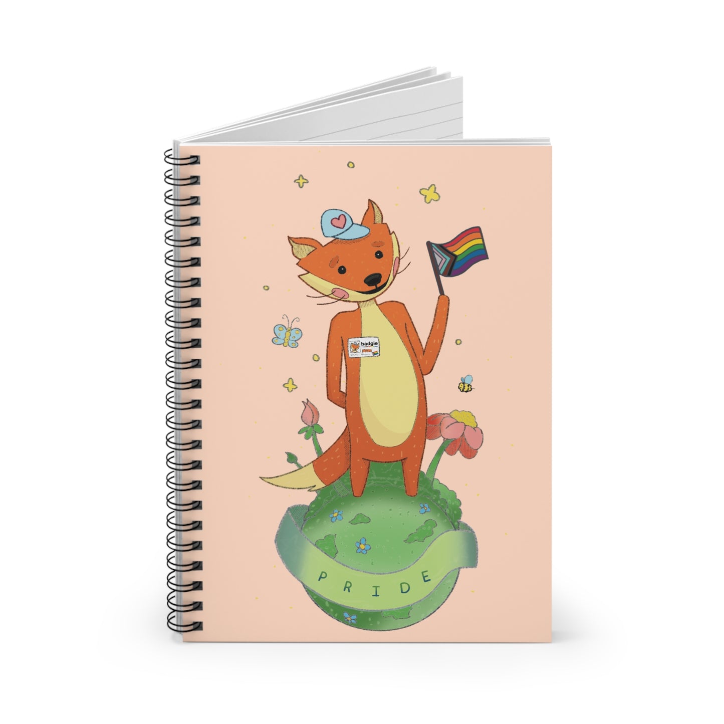 Badgie Spiral Notebook Ruled Lines - Pride Fox "Kit" - Badgie.co