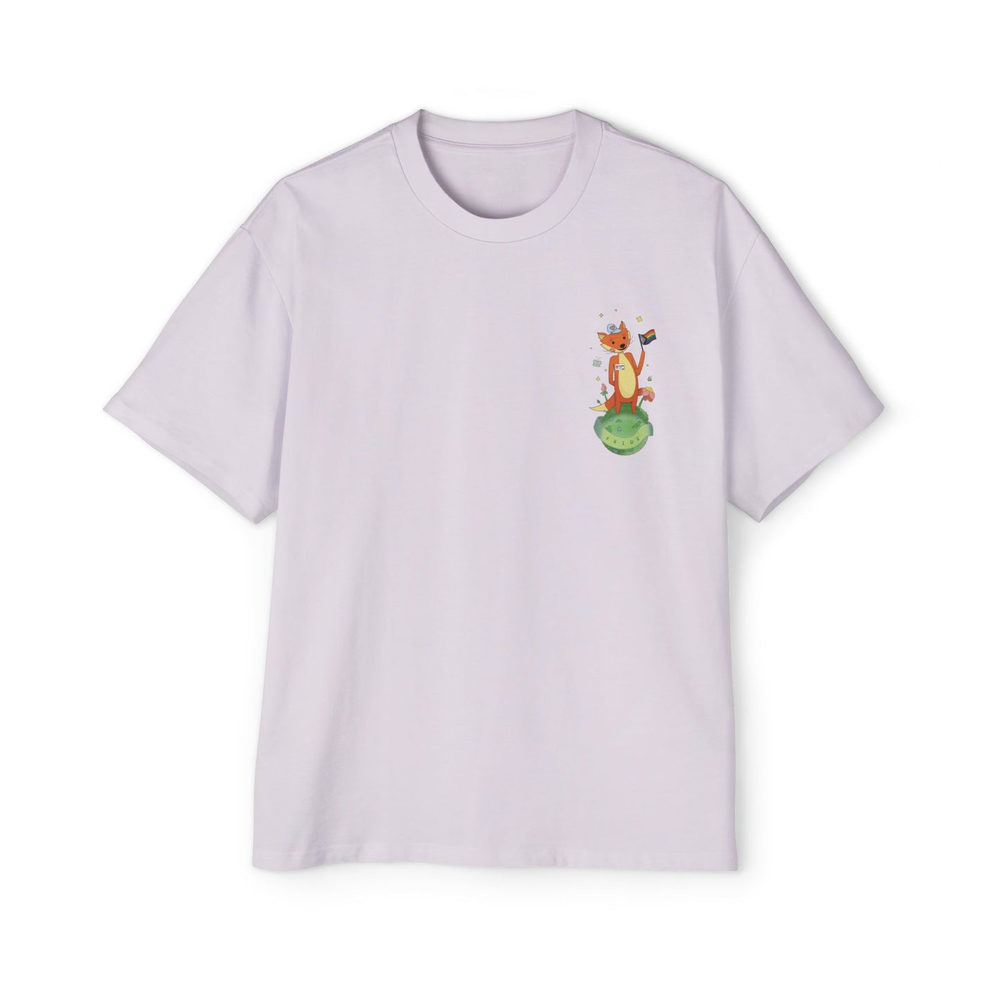 Badgie Oversized Heavy Drop Shoulder T-Shirt - Pride Fox "Kit" - Badgie.co