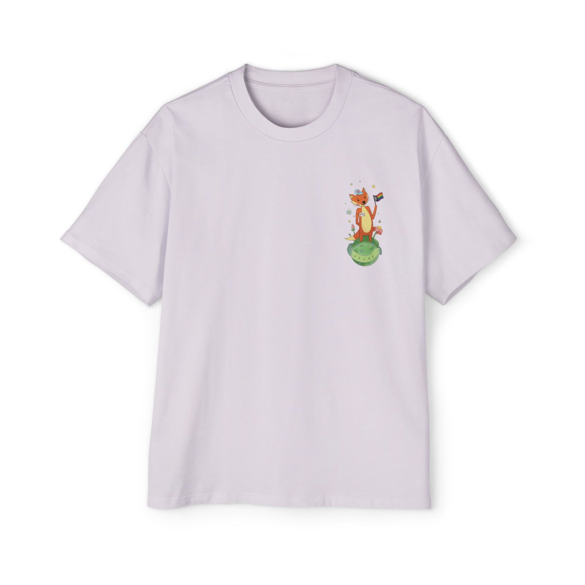 Badgie Oversized Heavy Drop Shoulder T-Shirt - Pride Fox "Kit" - Badgie.co