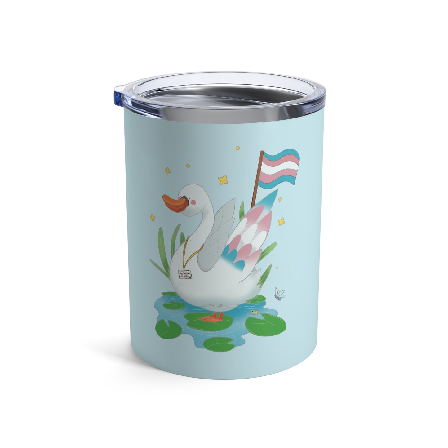 Badgie Coffee Tumbler 10oz/295mL - Trans Swan "Tundra" - Badgie.co