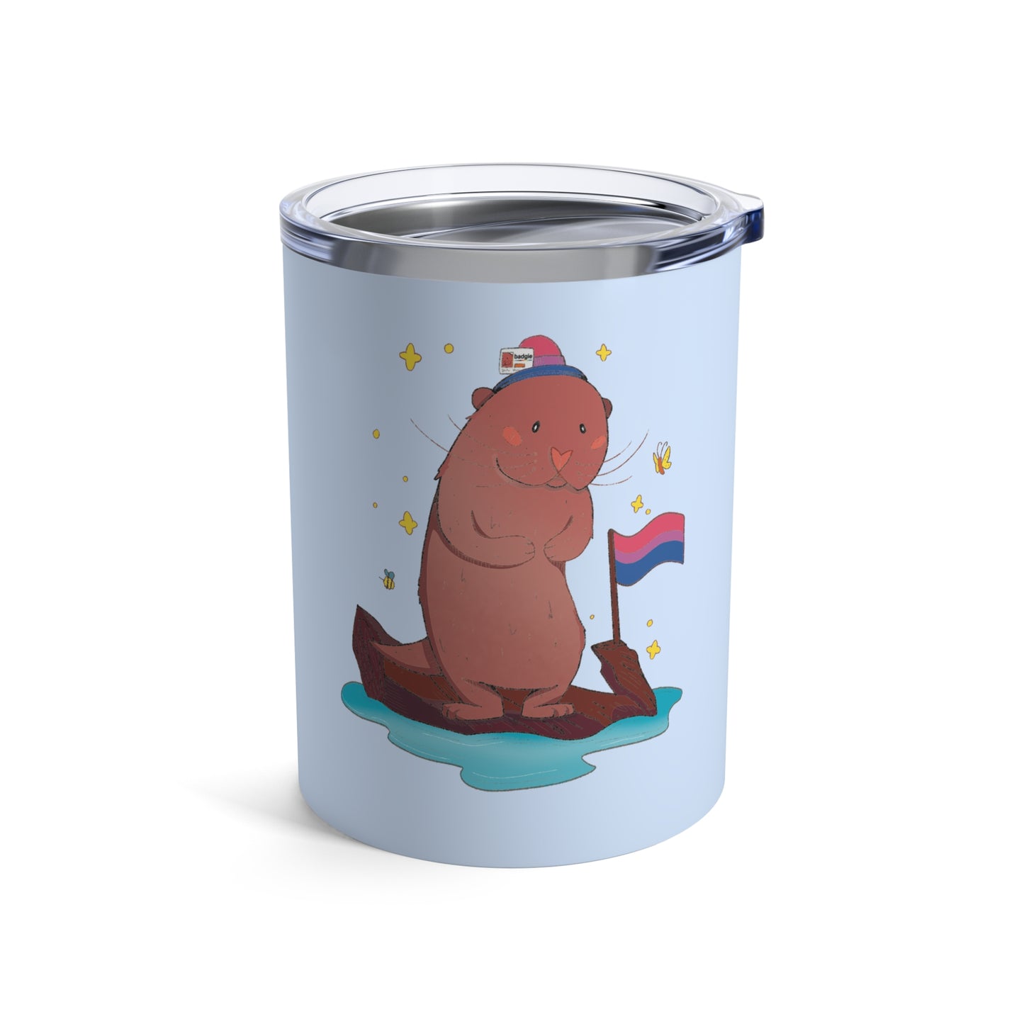 Badgie Coffee Tumbler 10oz/295mL - Bisexual Otter "River" - Badgie.co