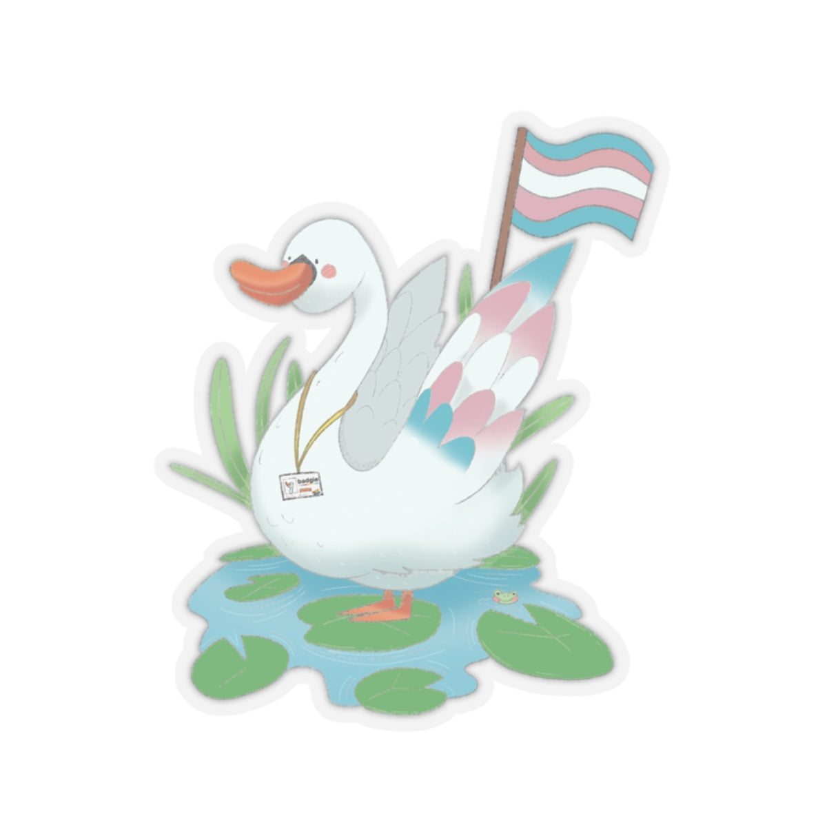 Kiss-Cut Stickers - Trans Swan "Tundra" - Badgie.co
