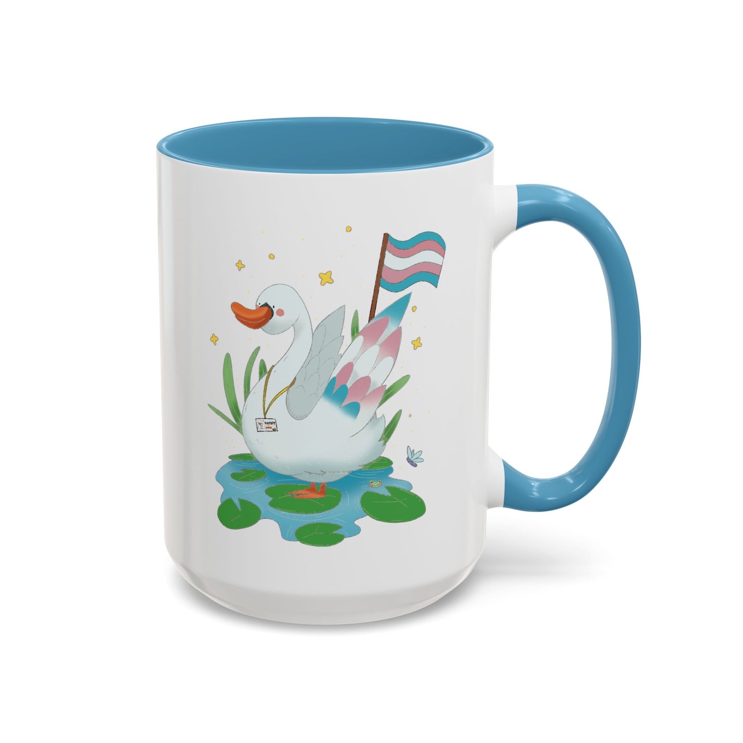 Badgie Ceramic Coffee Mug - Trans Swan “Tundra” - Badgie.co