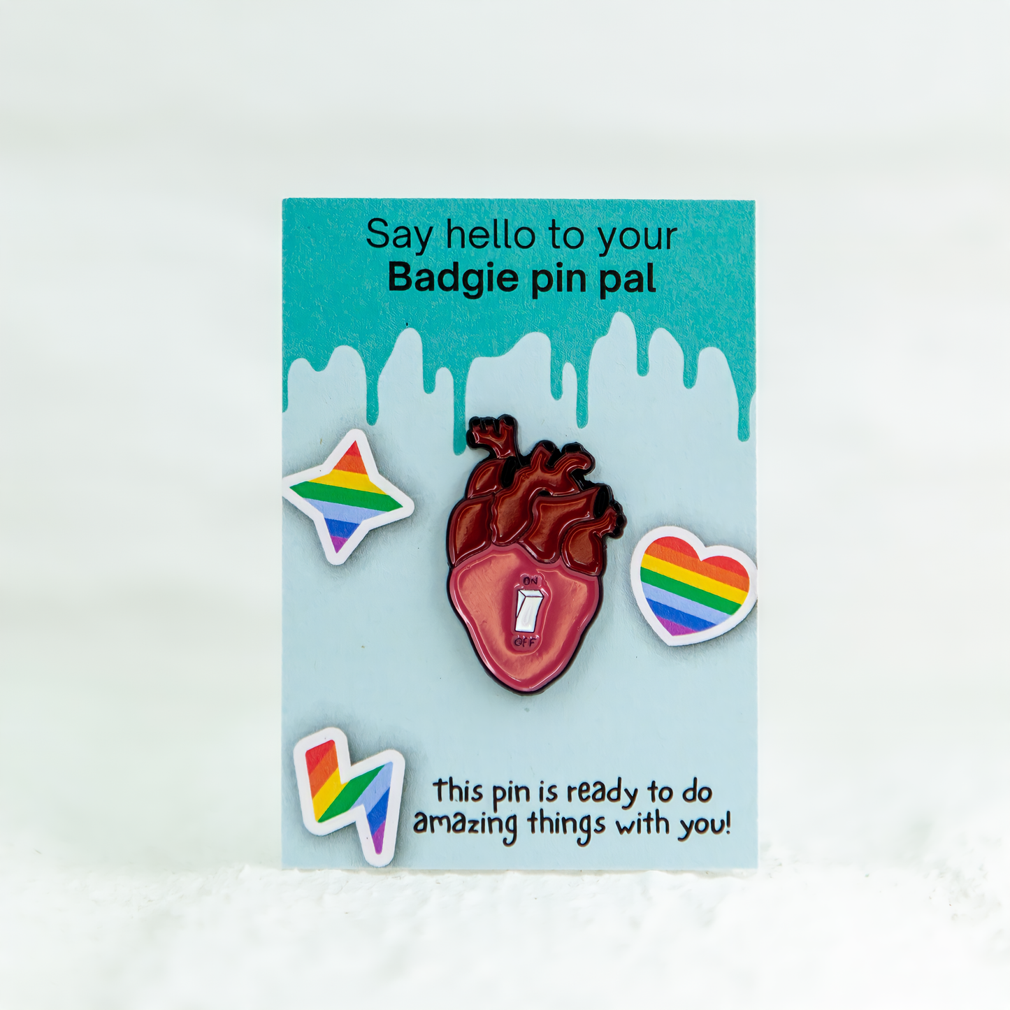 Heart Pin On/Off Switch - Badgie.co