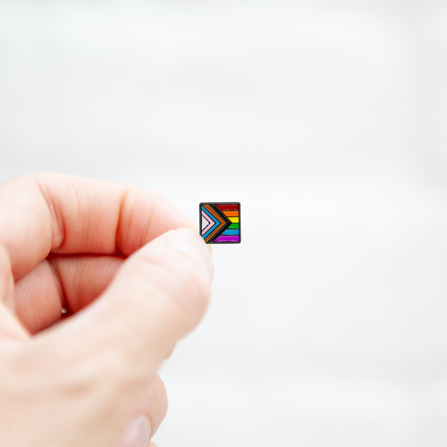 Progress Pride Flag Mini Square Pin - Badgie.co