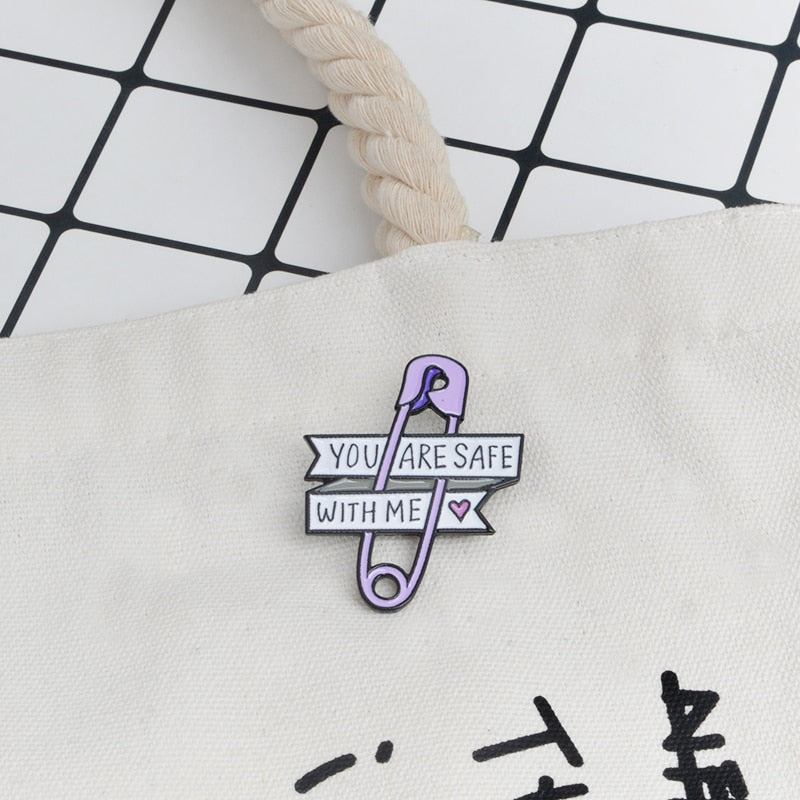 You Are Safe With Me "Safety Pin" Pin - Badgie