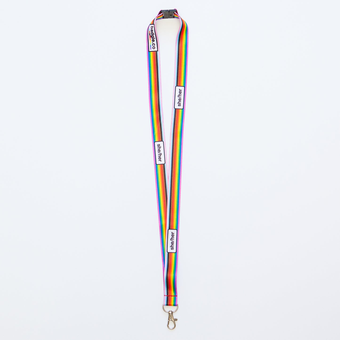 Badgie Rainbow Pride Pronoun Lanyards - Badgie