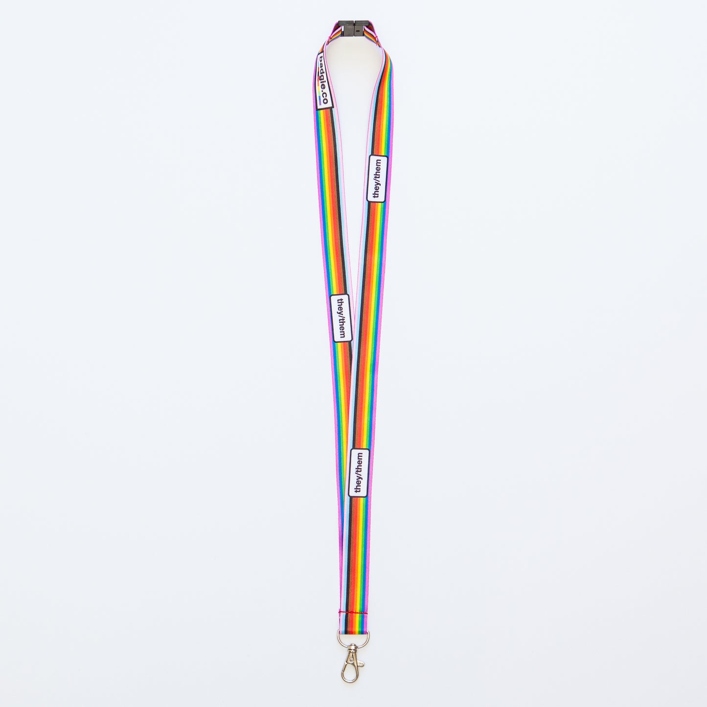 Badgie Rainbow Pride Pronoun Lanyards - Badgie