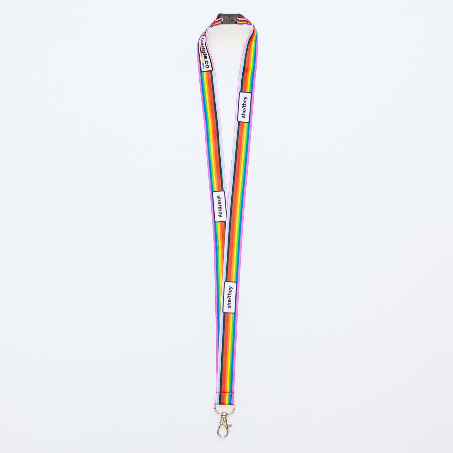 Badgie Rainbow Pride Pronoun Lanyards - Badgie