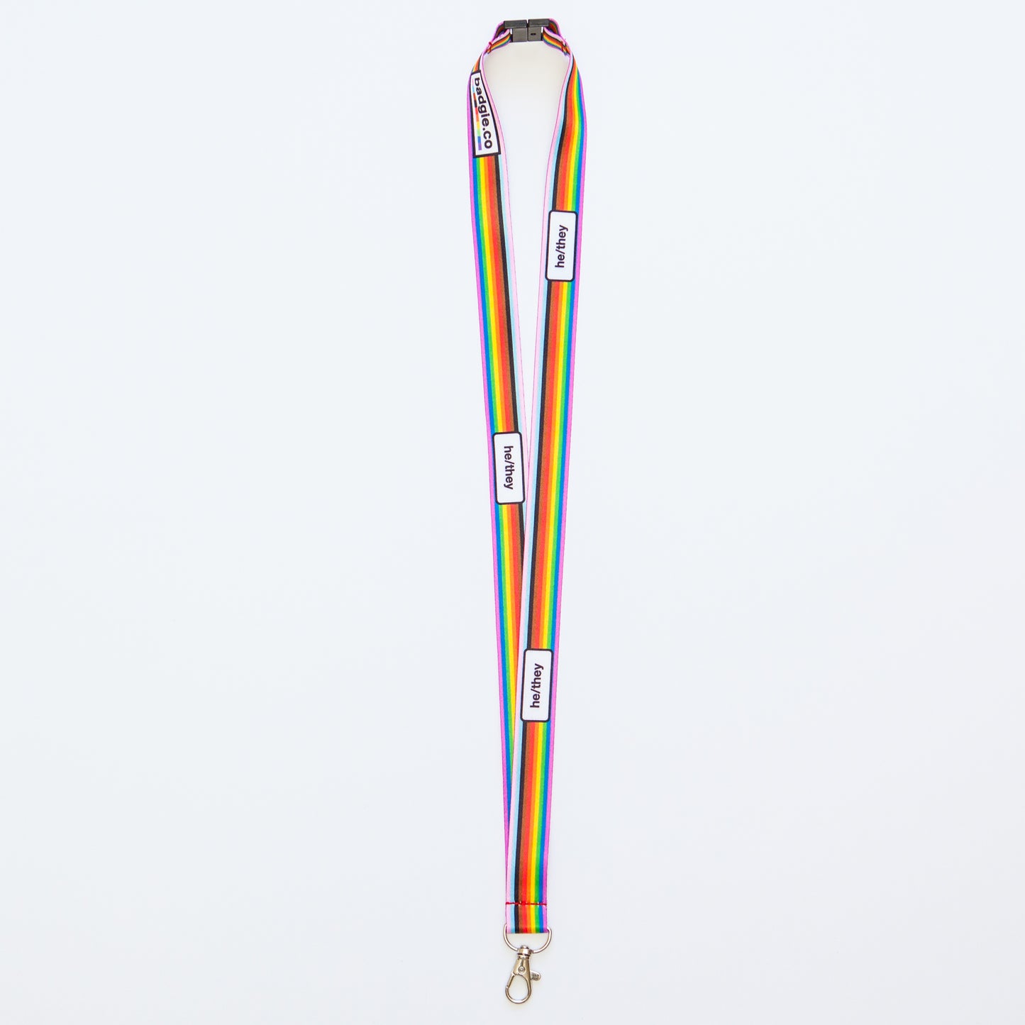 Badgie Rainbow Pride Pronoun Lanyards - Badgie