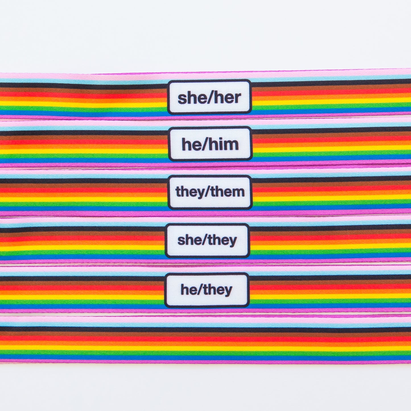 Badgie Rainbow Pride Pronoun Lanyards - Badgie