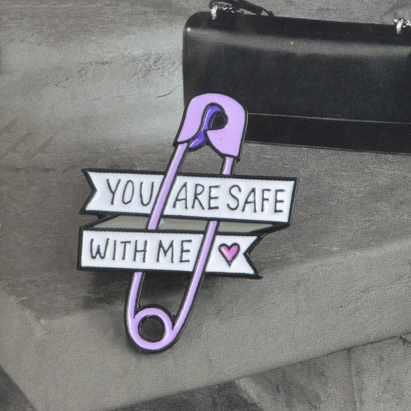 You Are Safe With Me "Safety Pin" Pin - Badgie