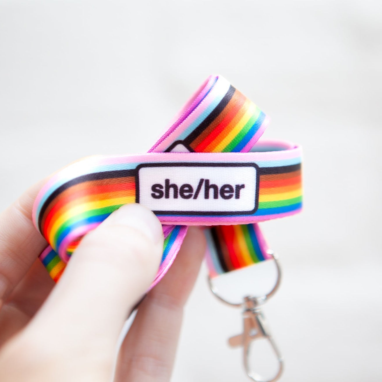 Badgie Rainbow Pride Pronoun Lanyards - Badgie