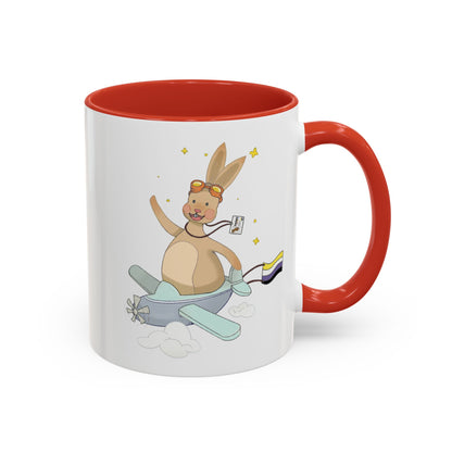 Badgie Ceramic Coffee Mug - Nonbinary Rabbit “Rex”