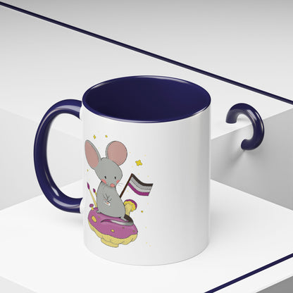 Badgie Ceramic Coffee Mug - Asexual Mouse "Roan"