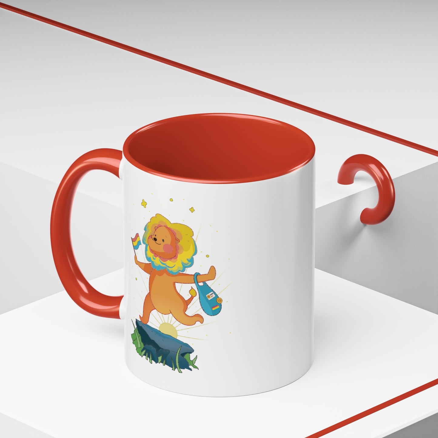 Badgie Ceramic Coffee Mug - Pansexual Lion "Barb"