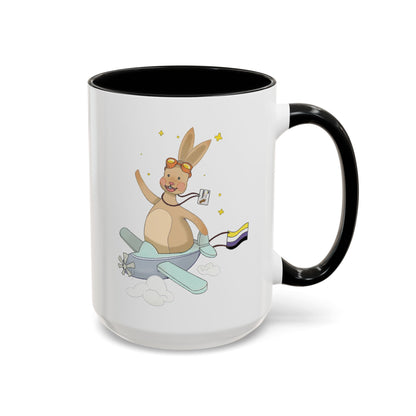 Badgie Ceramic Coffee Mug - Nonbinary Rabbit “Rex”