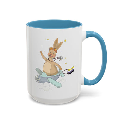 Badgie Ceramic Coffee Mug - Nonbinary Rabbit “Rex”